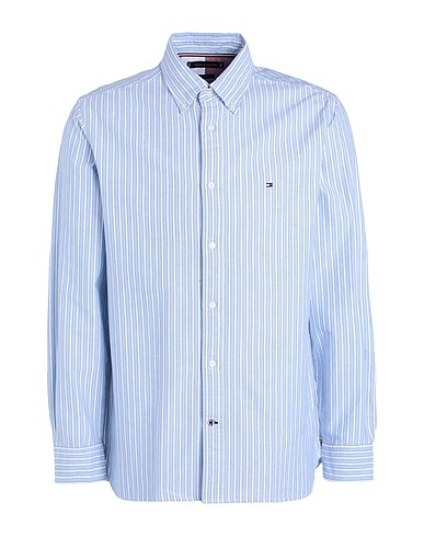 TOMMY HILFIGER Striped shirt Sky blue 100% Cotton