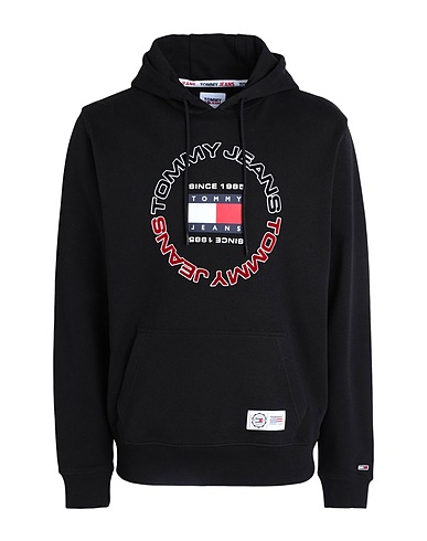 TOMMY JEANS Felpa TJM REG ATHLETIC HOO Nero 100% Cotone