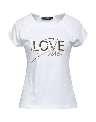 BLUE LES COPAINS T-shirt White 100% Cotton, Viscose
