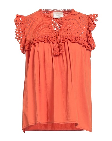 DX COLLECTION Top Ruggine 100% Cotone