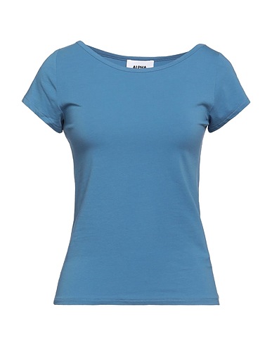 ALPHA STUDIO Basic T-shirt Pastel blue 95% Cotton, 5% Elastane