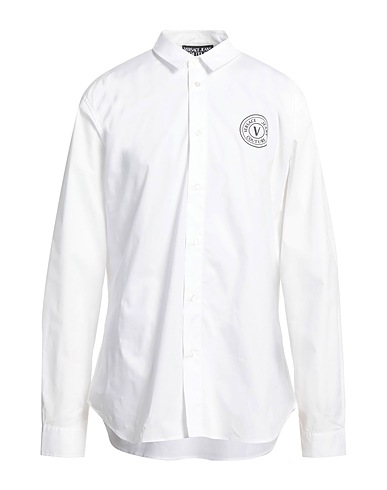 VERSACE JEANS COUTURE Shirts White 97% Cotton, 3% Elastane