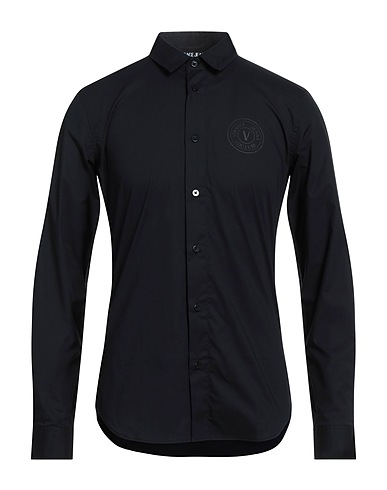 VERSACE JEANS COUTURE Shirts Black 97% Cotton, 3% Elastane