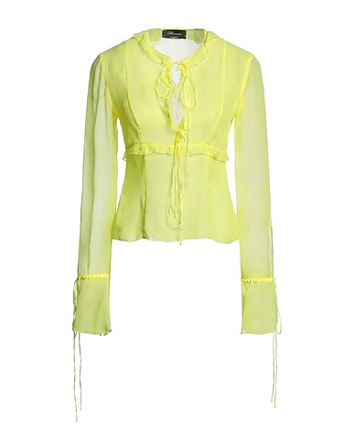 BLUMARINE Top Yellow 96% Silk, 4% Elastane, Polyester, Cotton, Viscose