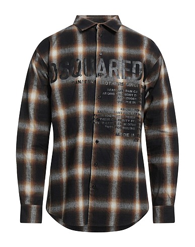 DSQUARED2 Checked shirt Brown 100% Cotton