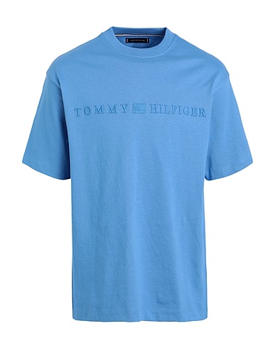TOMMY HILFIGER T-shirt Pastel blue 100% Cotton