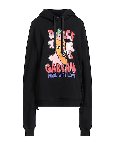 DOLCE&GABBANA Hooded track jacket  GIANPIERO X DOLCE&GABBANA Black 80% Cotton, 20% Polyester, Elastane, Polyurethane