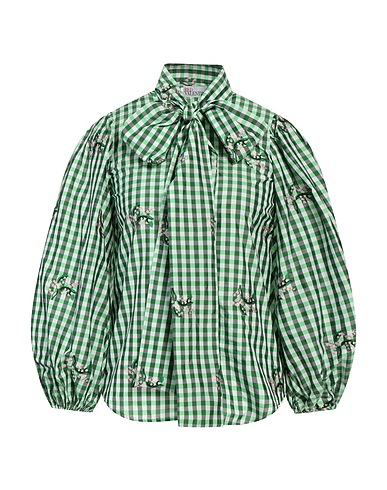 REDValentino Checked shirt Green 100% Polyester