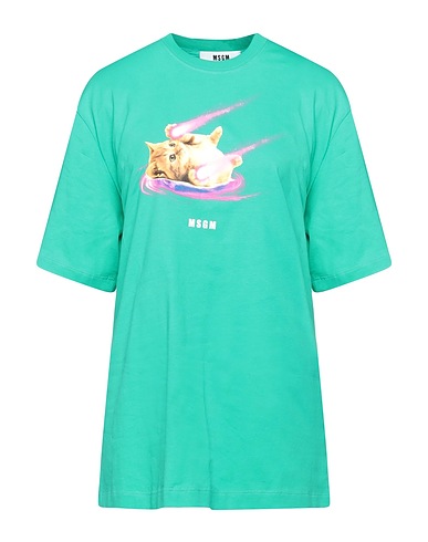 MSGM Oversize-T-Shirt Emerald green 100% Cotton