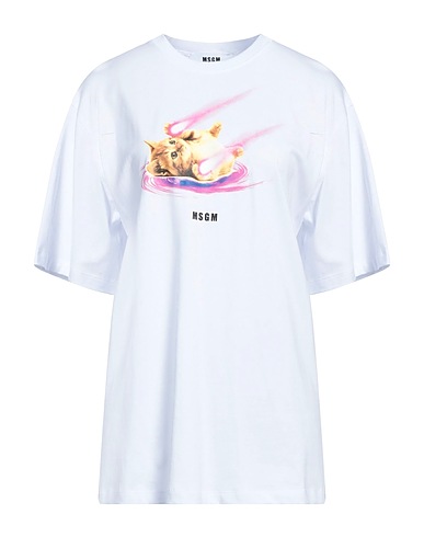 MSGM Oversize-T-Shirt Weiß 100% Baumwolle