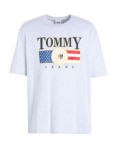 TOMMY JEANS Ｔシャツ ライトグレー コットン 100%