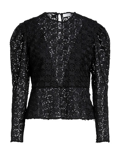 SANDRO Top Nero 100% Poliestere, Madreperla