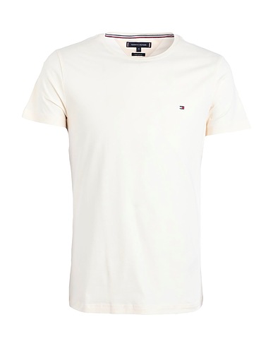 TOMMY HILFIGER Basic T-shirt Cream 96% Cotton, 4% Elastane