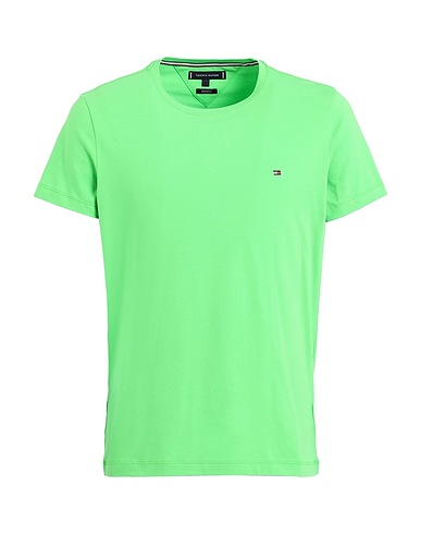 TOMMY HILFIGER Basic T-Shirt Green 96% Cotton, 4% Elastane