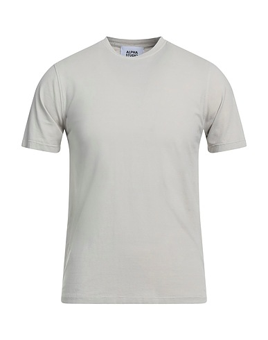 ALPHA STUDIO Basic T-Shirt Light grey 98% Cotton, 2% Elastane