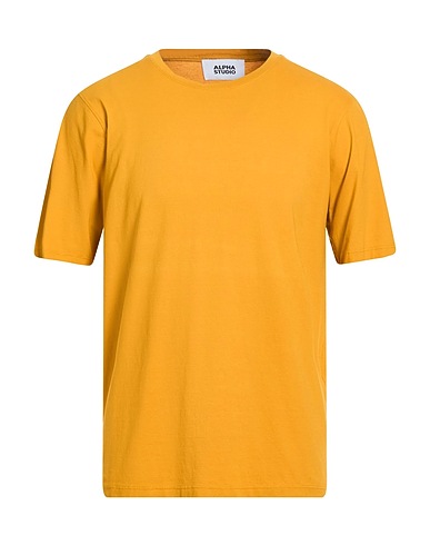 ALPHA STUDIO T-shirt basique Jaune-orange 98% Coton, 2% Élasthanne