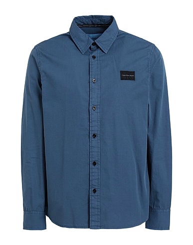 CALVIN KLEIN JEANS Camisa lisa Azul francés 100% Algodón