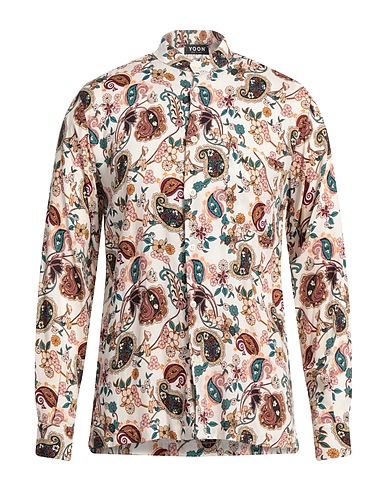 YOON Camicia fantasia Avorio 100% Viscosa
