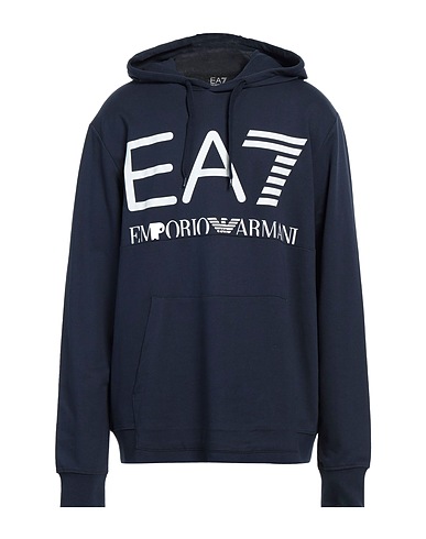 EA7 Felpa Blu navy 100% Cotone, Elastan