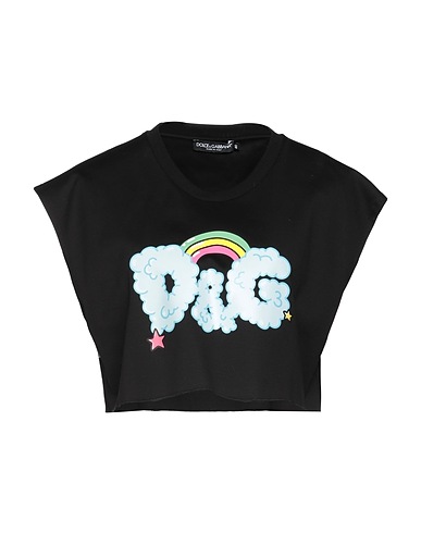 DOLCE&GABBANA Crop top Nero 100% Cotone