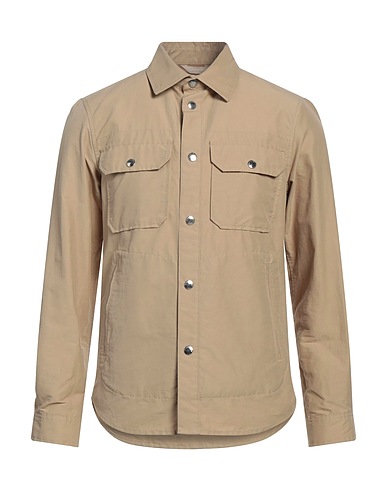 WOOLRICH Solid colour shirt Sand 64% Cotton, 36% Polyamide