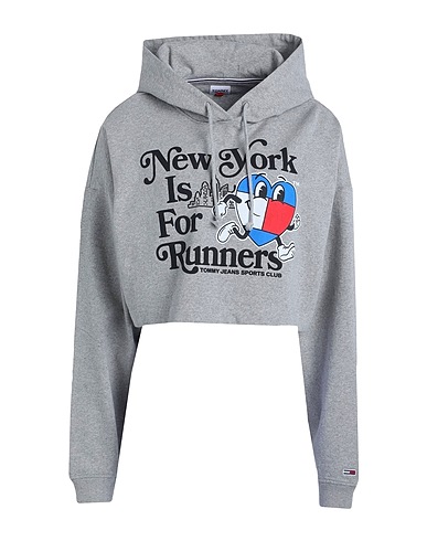 TOMMY JEANS Hoodie Hellgrau 100% Baumwolle