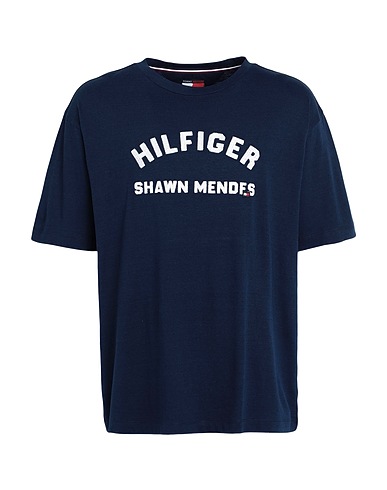 TOMMY HILFIGER T-shirt Navy blue 52% Cotton, 48% Viscose