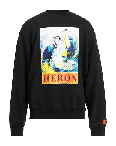 HERON PRESTON Sweatshirt Black 100% Cotton, Elastane, Polyester