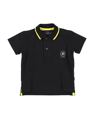 JOHN RICHMOND Polo shirt Black 95% Cotton, 5% Elastane