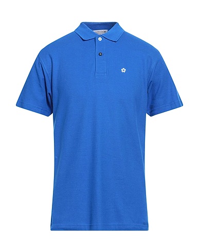 DANIELE ALESSANDRINI HOMME Polo shirt Bright blue 100% Cotton