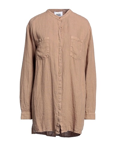 ALPHA STUDIO Linen shirt Camel 100% Linen