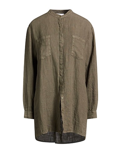 ALPHA STUDIO Linen shirt Military green 100% Linen