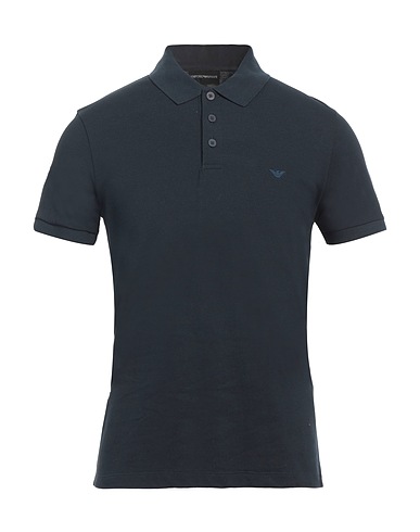 EMPORIO ARMANI Polo shirt Midnight blue 100% Cotton