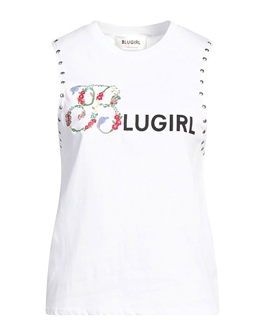 BLUGIRL Top Bianco 100% Cotone, Elastan
