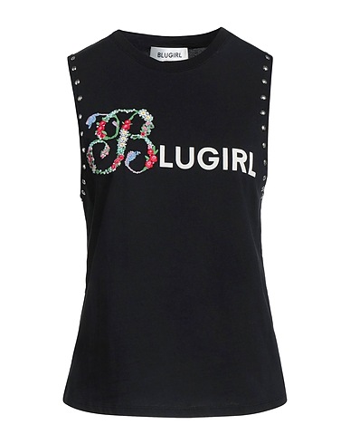 BLUGIRL Top Nero 100% Cotone, Elastan