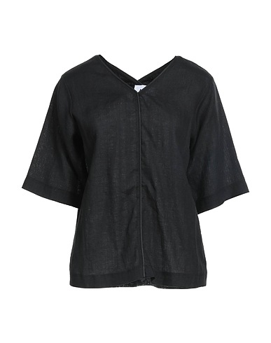 ALPHA STUDIO Top Black 100% Linen