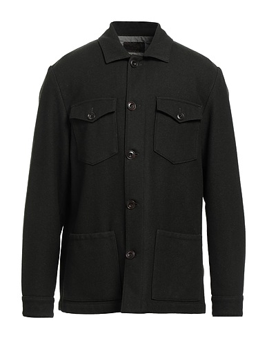 ALTEA Solid colour shirt Dark green 70% Wool, 25% Polyamide, 5% Other Fibres