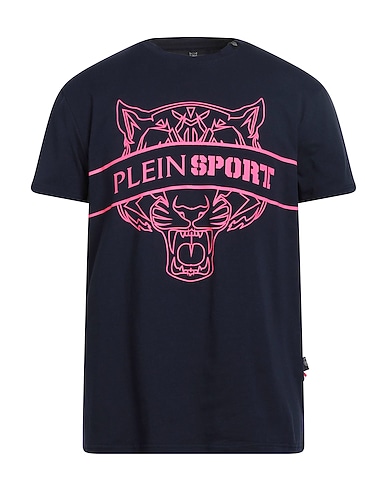 PLEIN SPORT T-shirt Midnight blue 95% Cotton, 5% Elastane