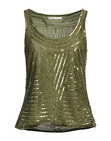 NAEEM KHAN Top Verde militare 100% Seta