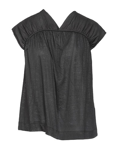 ALPHA STUDIO Top Nero 100% Lino