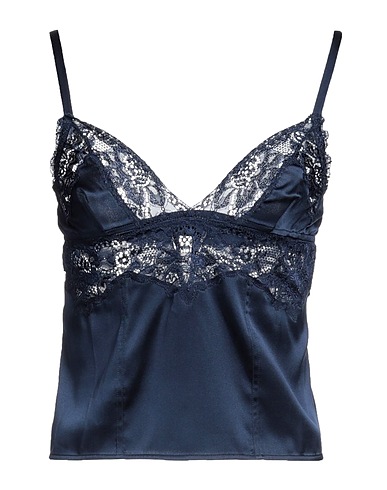 PINKO Camisole Navy blue 95% Silk, 5% Elastane, Polyamide