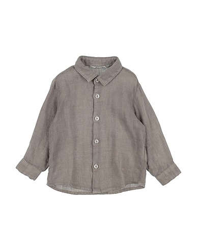 MANUEL RITZ Solid colour shirt Khaki 100% Linen