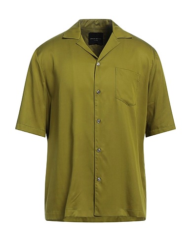 ROBERTO COLLINA Solid colour shirt Military green 100% Tencel™