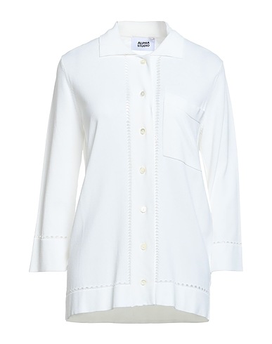 ALPHA STUDIO Cardigan White 65% Viscose, 35% Nylon