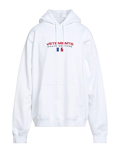 VETEMENTS Hooded sweatshirt White 80% Cotton, 20% Elastane