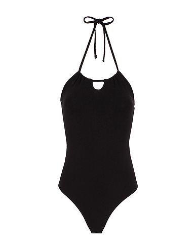 8 by YOOX TOPWEAR VISCOSE JERSEY HALTER BODYSUIT
 Nero 95% Viscosa, 5% Elastan