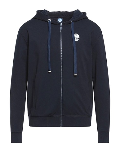 NORTH SAILS Hooded track jacket  Midnight blue 80% Cotton, 20% Polyester