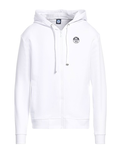 NORTH SAILS Hooded track jacket  White 80% Cotton, 20% Polyester