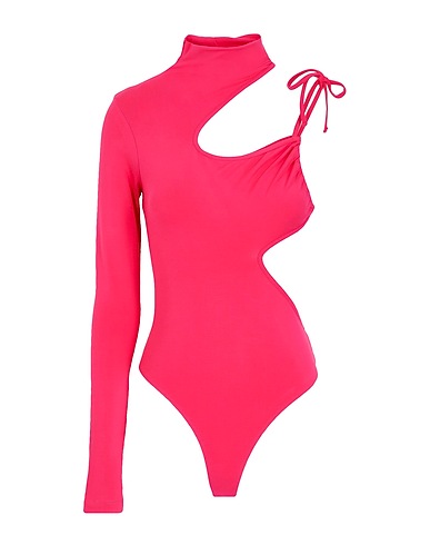 8 by YOOX TOPWEAR VISCOSE JERSEY SIDE CUT-OUT BODYSUIT
 Fuchsia 95% Viscose, 5% Elastane