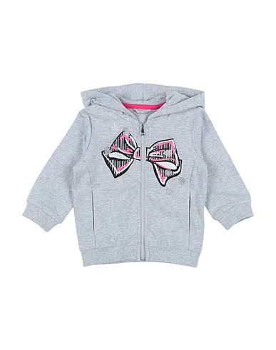 SARABANDA Hooded track jacket  Grey 93% Cotton, 7% Elastane